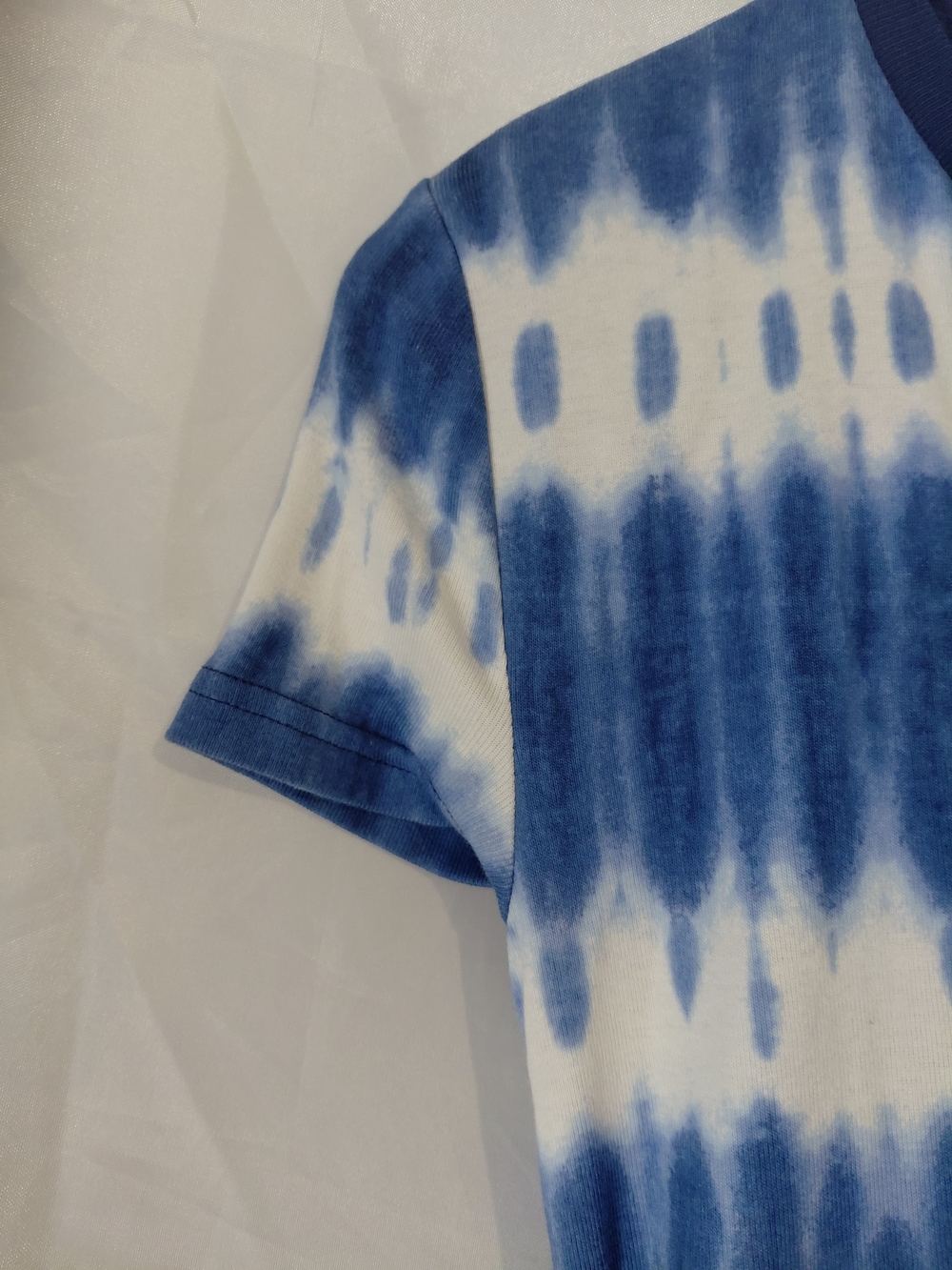 Chaps Navy & White Tie-Dye Lace-Up Midi Dress - Picture 4 of 11